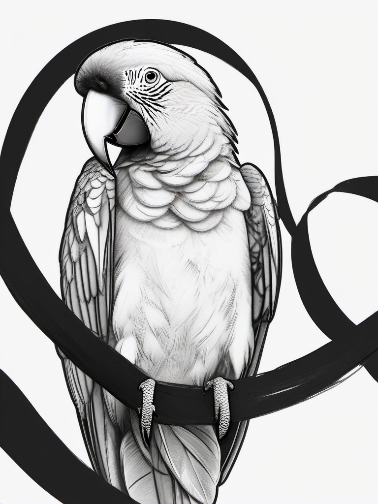 pencil sketch of parrot  minimal rough sketch scribbles,doodles,black and white