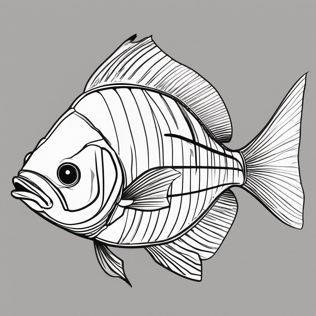 drawing of boarfish  minimal rough sketch scribbles,doodles,black and white