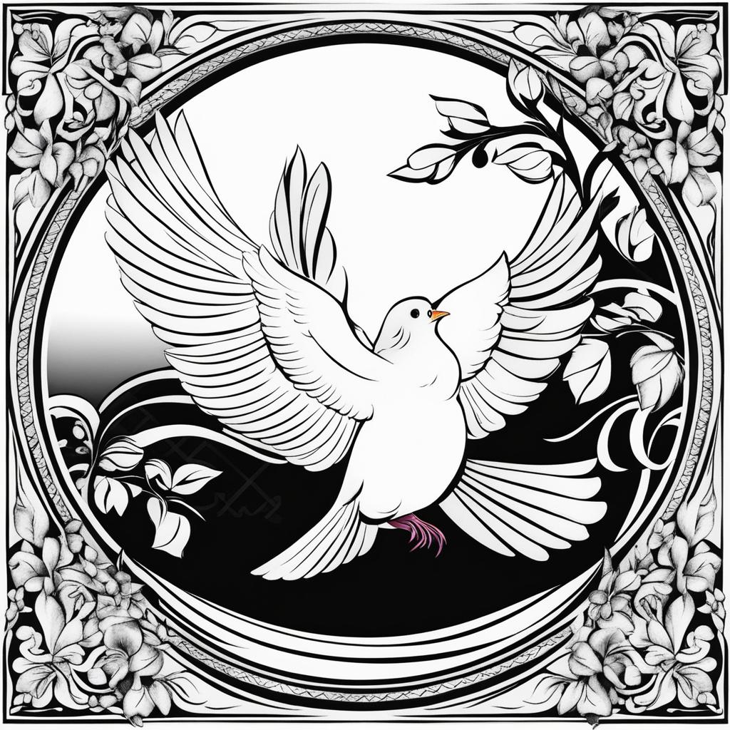 dove clipart black and white 