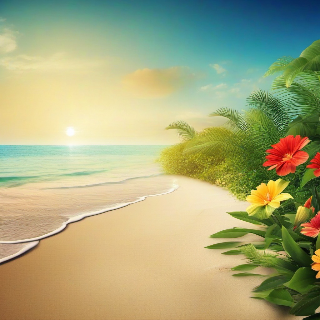 Beach Background Wallpaper - beach flower background  