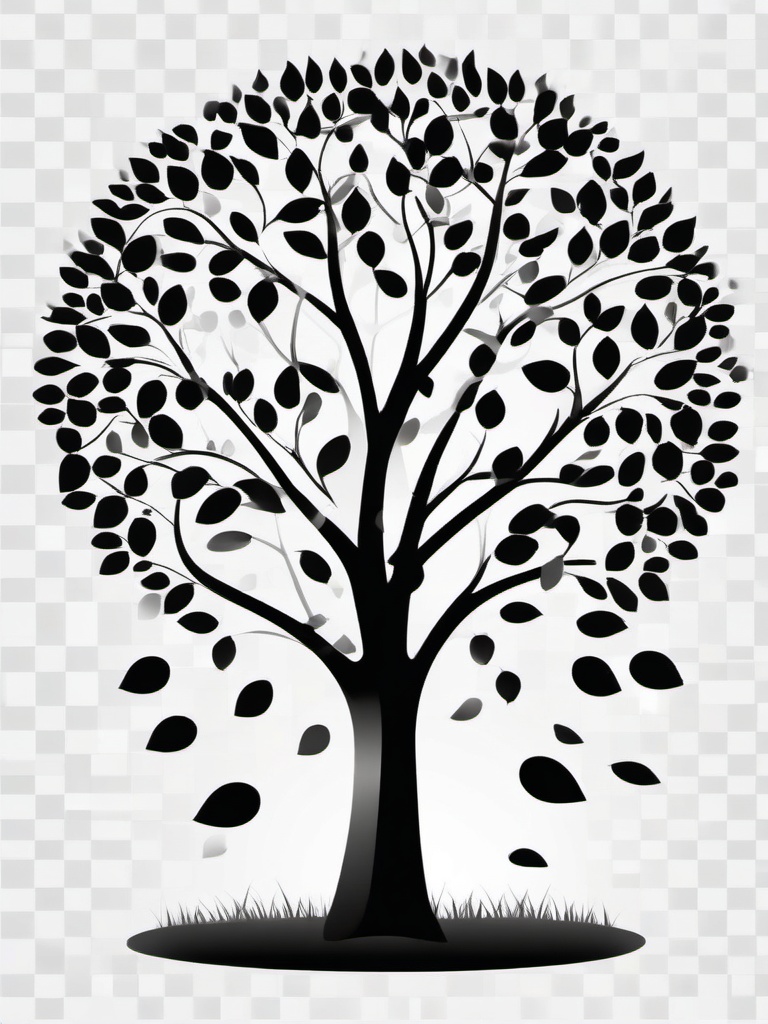 Tree Clipart Black and White,Decorating an eco-friendly event with tree clipart black and white  simple, 2d flat