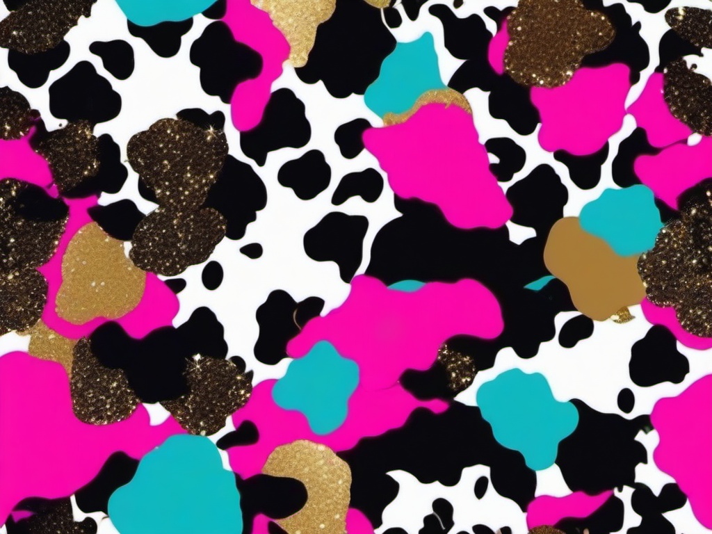 Glitter Cow Print Background  