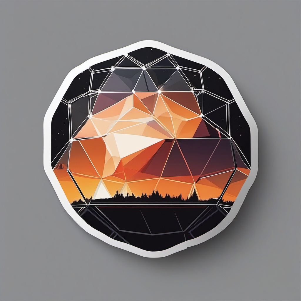 Geodesic Dome Sticker - Explore futuristic architecture with the innovative and geodesic dome sticker, , sticker vector art, minimalist design