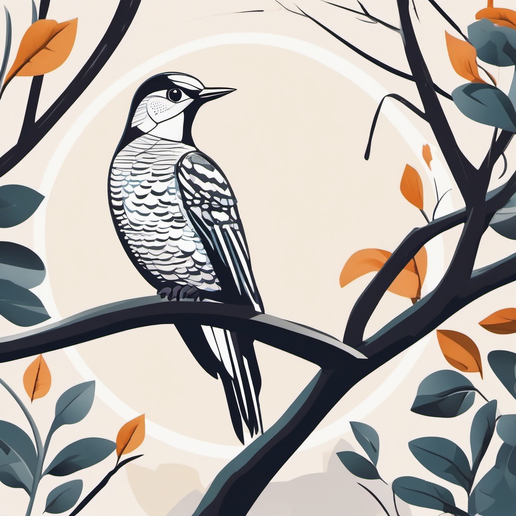 Cuckoo Clipart - Cuckoo calling from a hidden perch in the woods , minimal, 2d