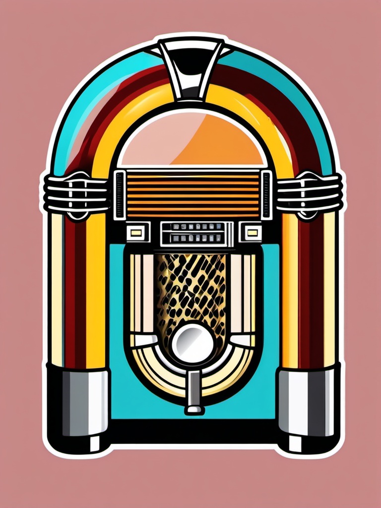 Jukebox sticker, Retro , sticker vector art, minimalist design