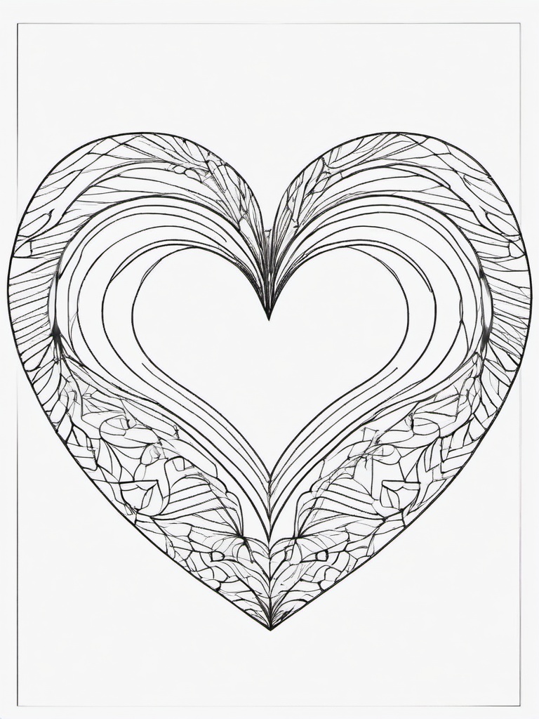 Double Heart Coloring Pages - Two Hearts Intertwined in Love  minimal black outline printable sheet, coloring page