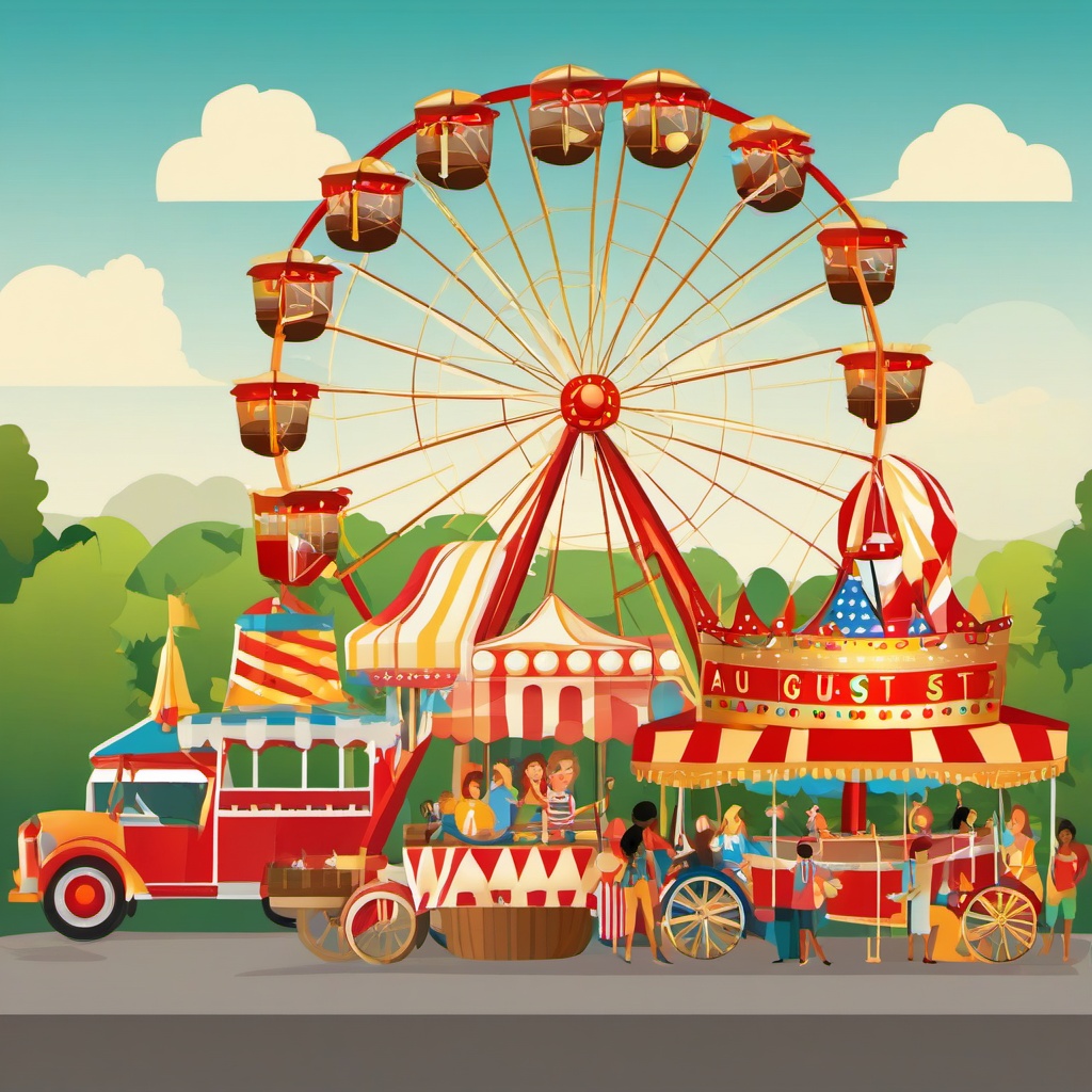 August clipart - August fairs and carnivals with rides  