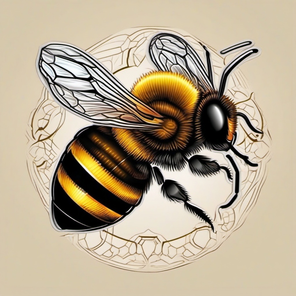 3d honey bee tattoo  vector tattoo design