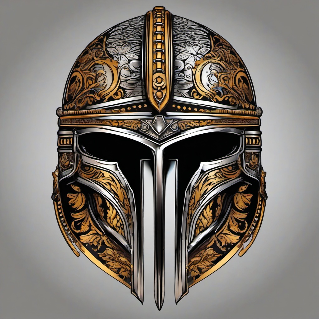 corinthian helmet tattoo  simple vector color tattoo