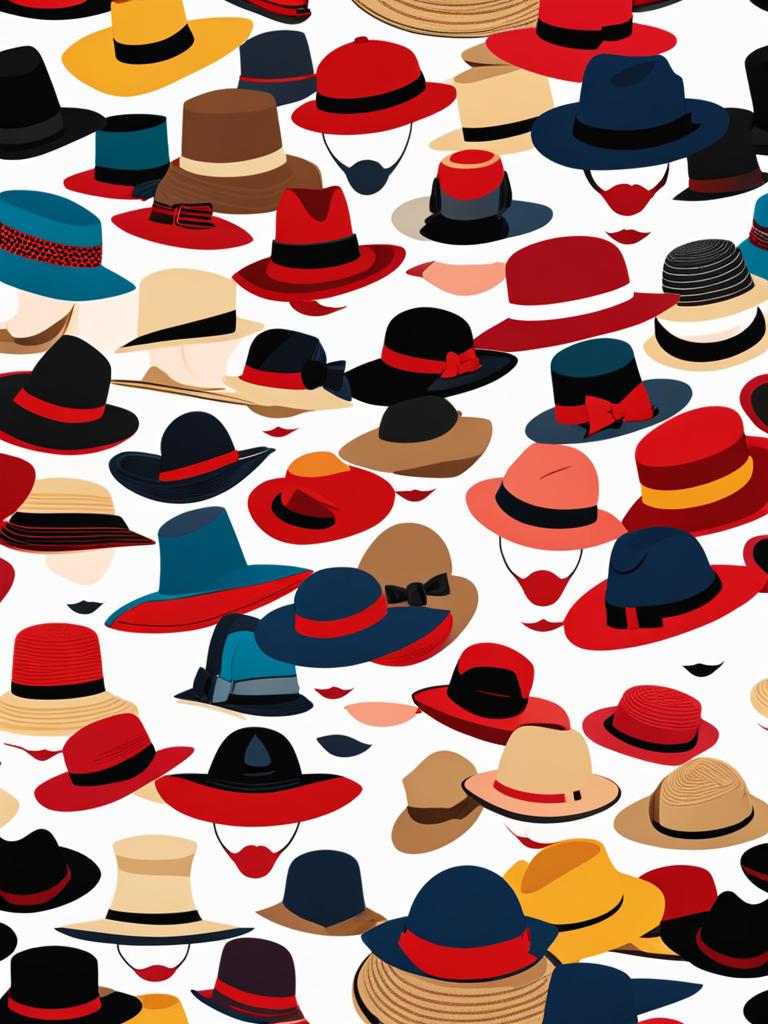 hat clipart: adding elegance to a fashionable runway show. 