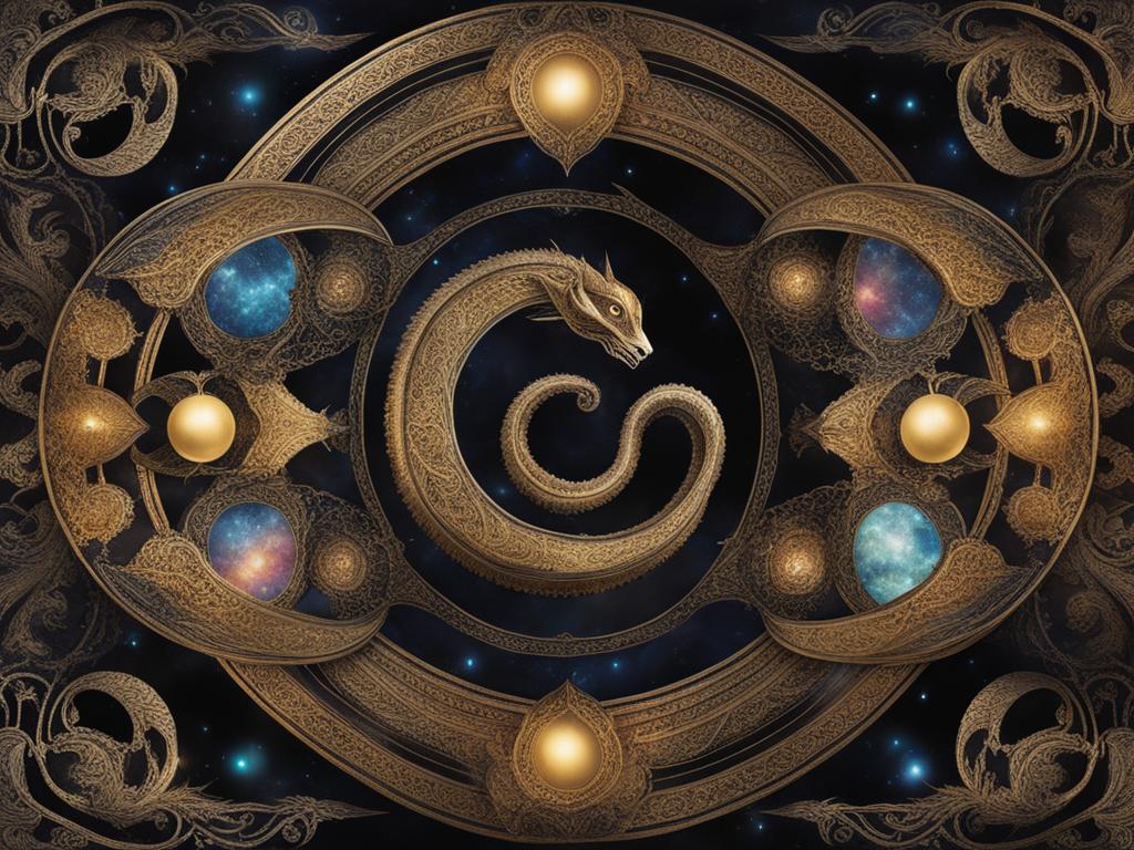 invisible serpents of the aether, guardians of forgotten treasures hidden within the cosmic tapestry. 