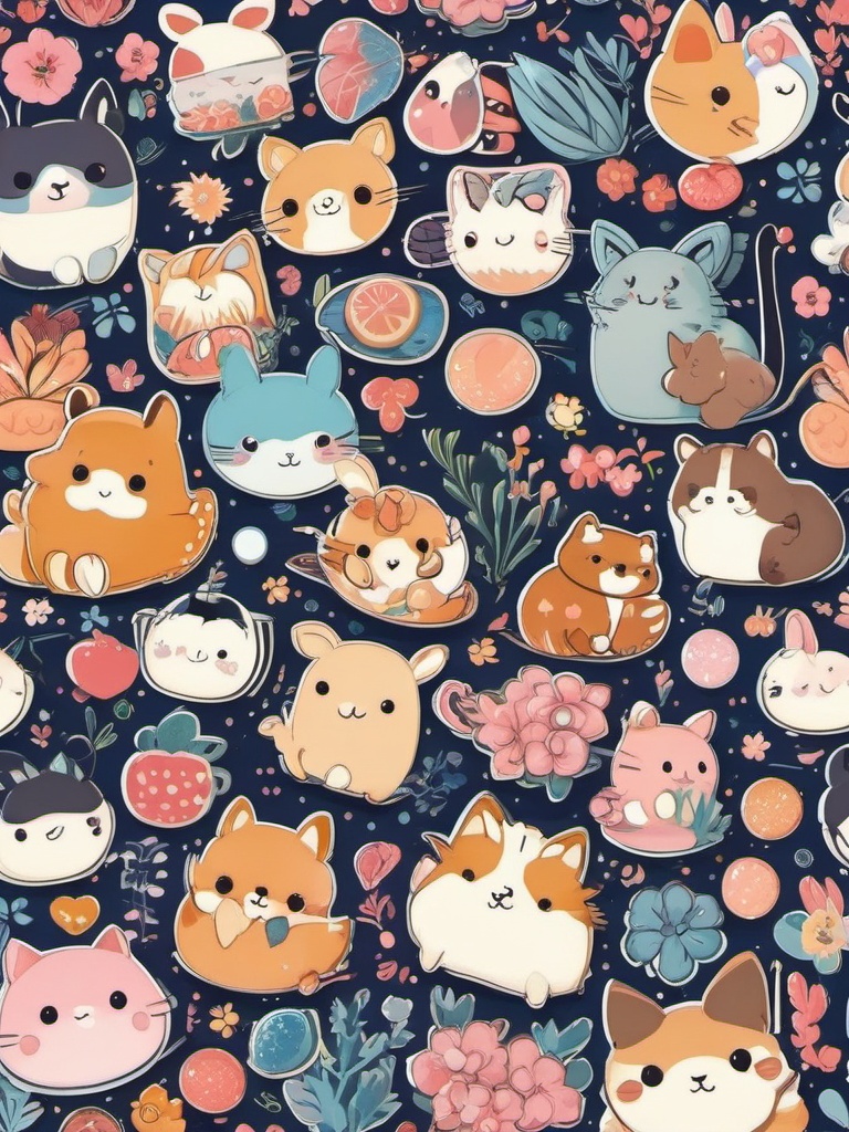 Anime Cute Wallpaper - Kawaii Anime Animals Frolicking  intricate patterns, splash art, wallpaper art