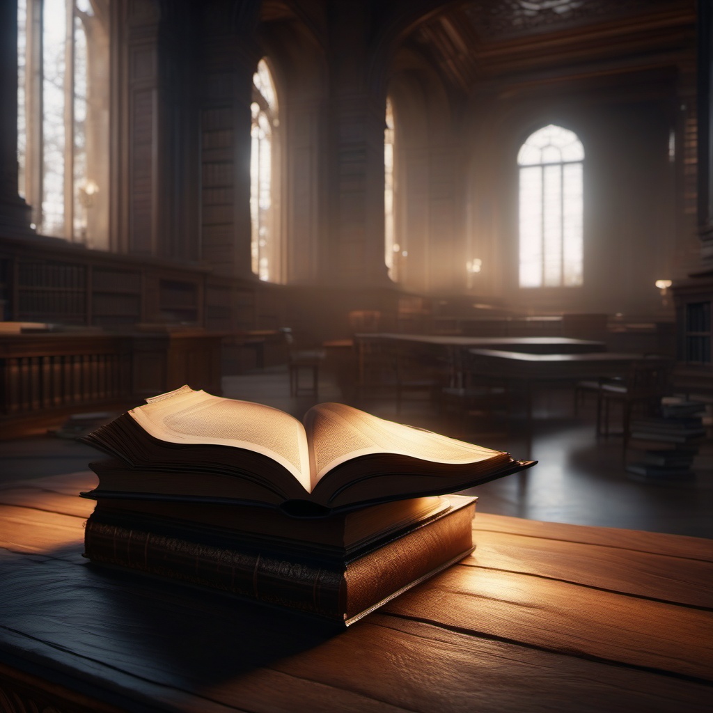 In a dusty library, a forgotten book awakens, ready to tell its untold tales.  8k, hyper realistic, cinematic