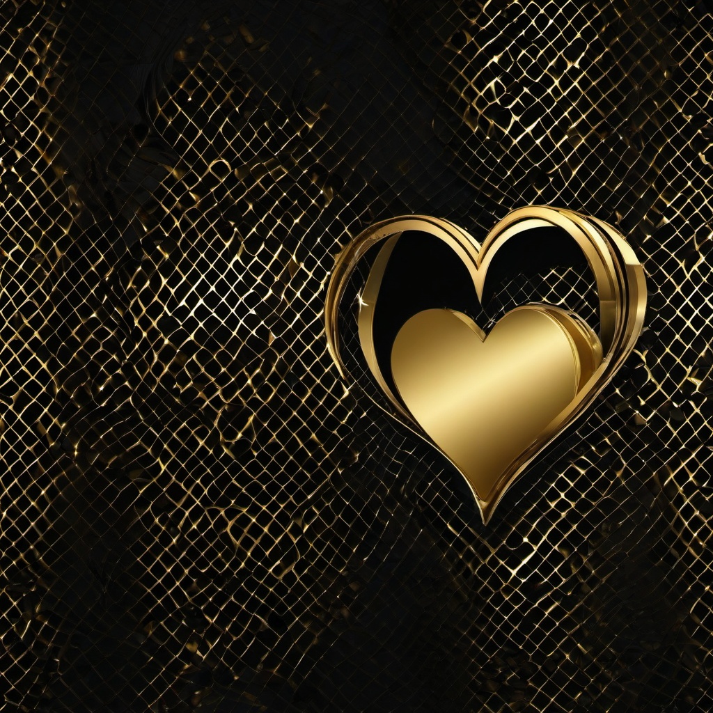 Heart Background Wallpaper - gold heart with black background  