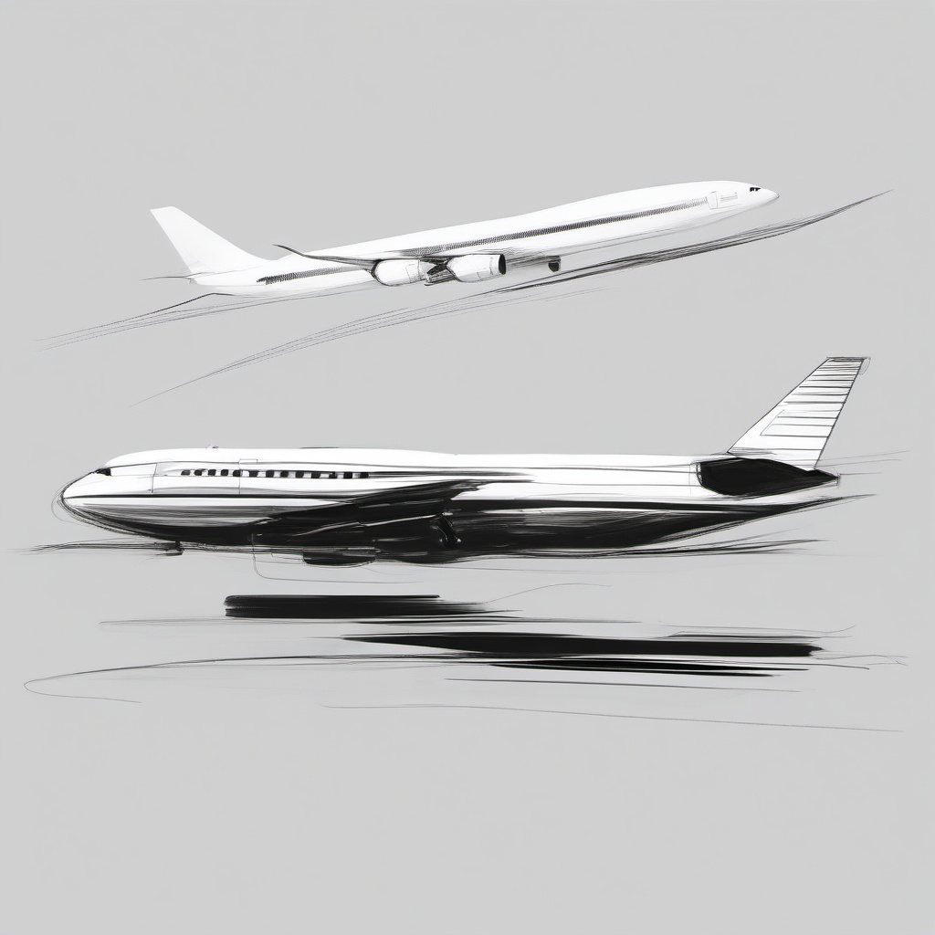 sketch of airplane  minimal rough sketch scribbles,doodles,black and white