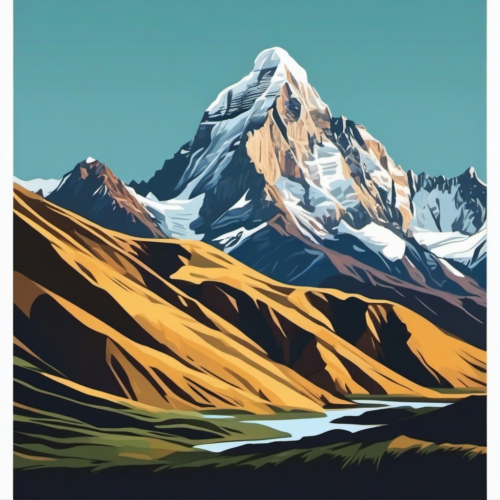 Cordillera Huayhuash sticker- Breathtaking mountain range in Peru, , sticker vector art, minimalist design