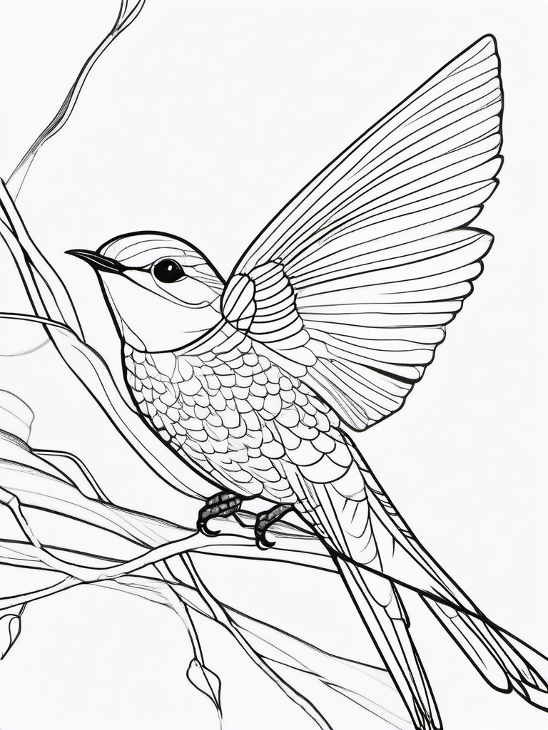 Swallow Coloring Pages - Graceful Aerial Insect Catcher  minimal black outline printable sheet, coloring page