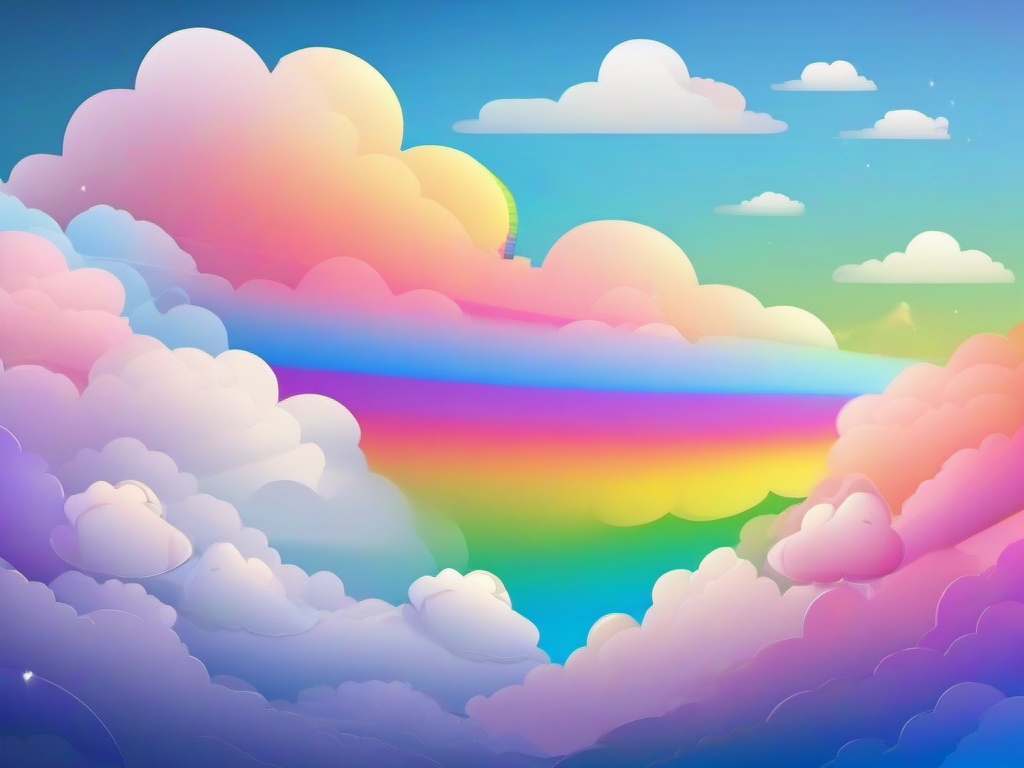 Clouds And Rainbow Background  