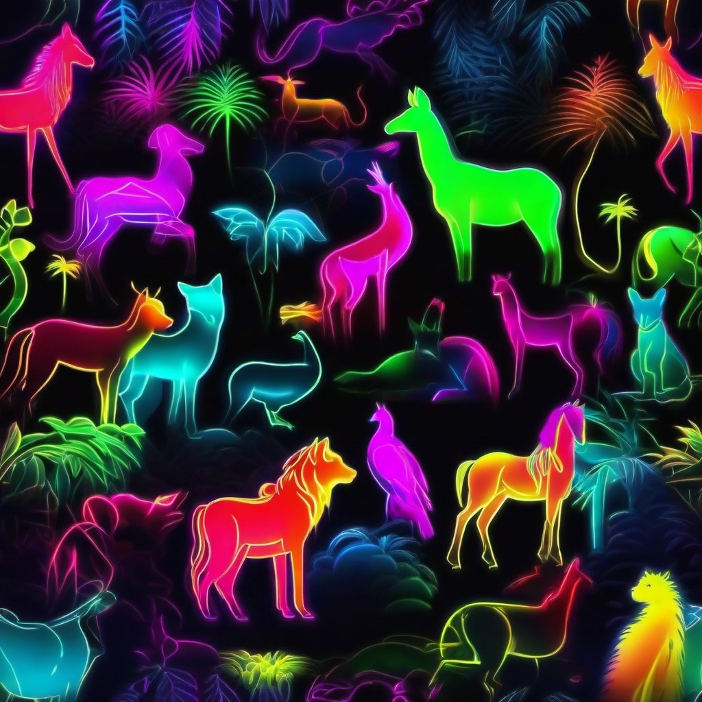 Neon Background Wallpaper - neon animal wallpapers  