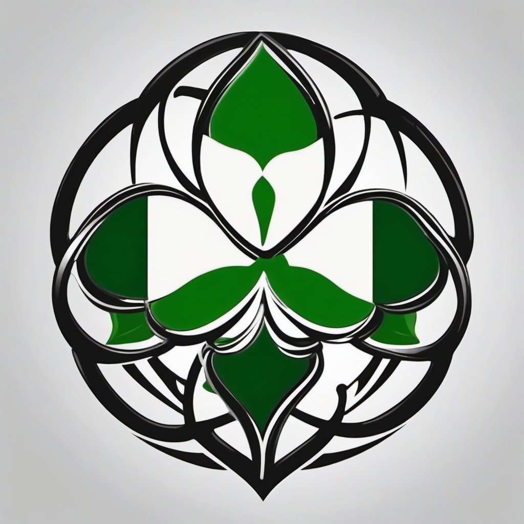 irish symbol tattoo  simple color tattoo,minimal,white background