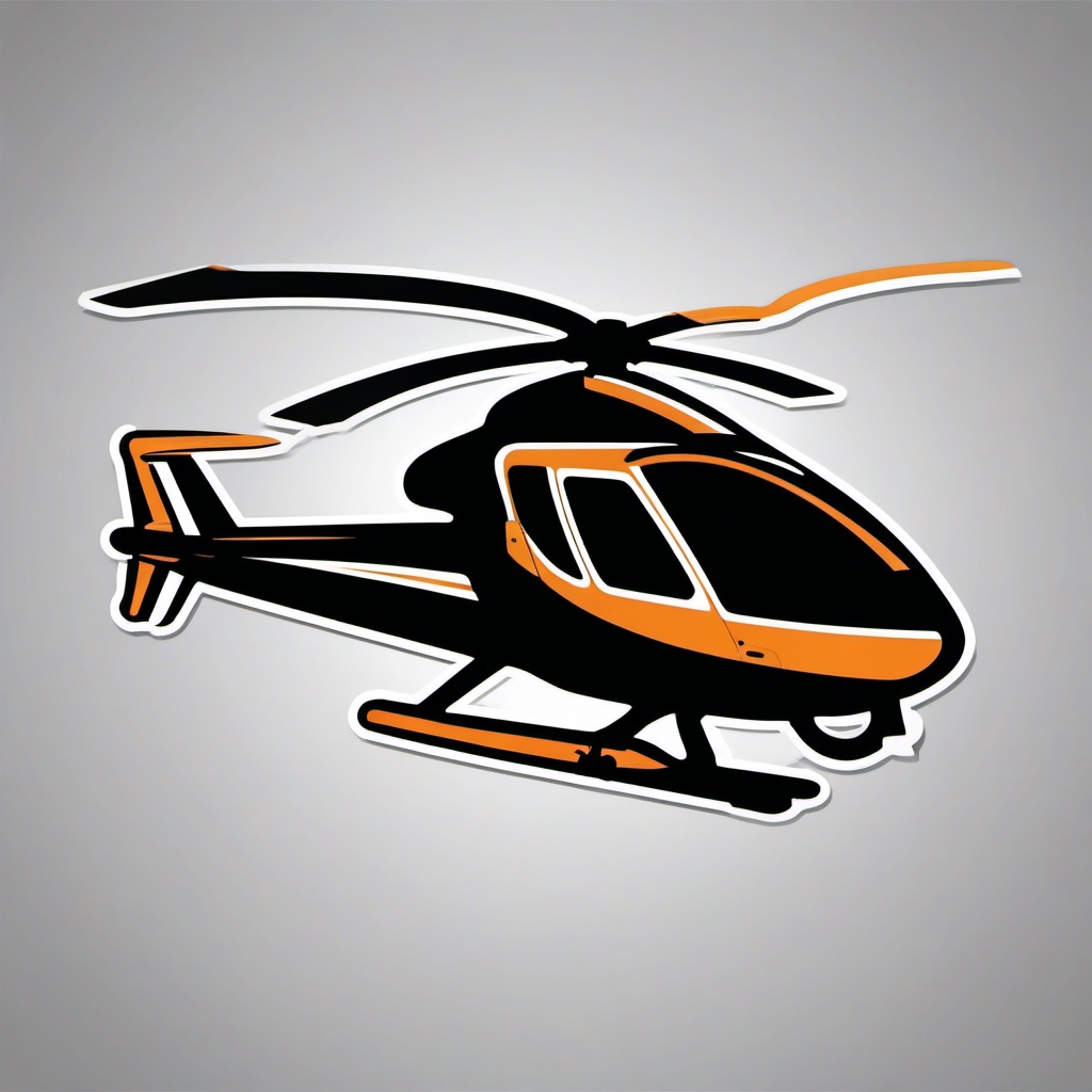 Autogyro Rotor Sticker - Rotary aviation, ,vector color sticker art,minimal