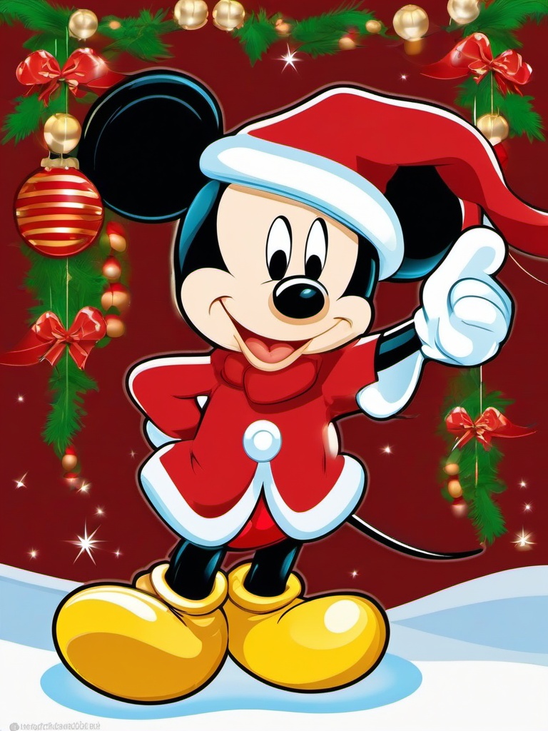 Mickey Mouse clipart - Mickey Mouse in a holiday setting  