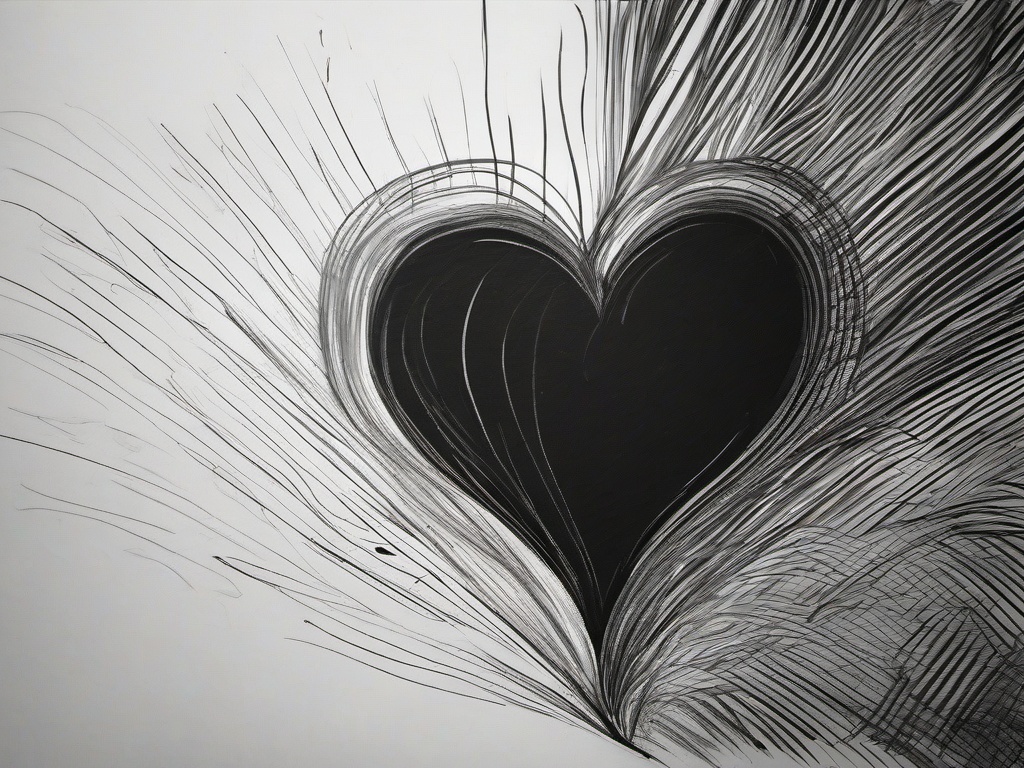 sketch of heart love  minimal rough sketch scribbles,doodles,black and white