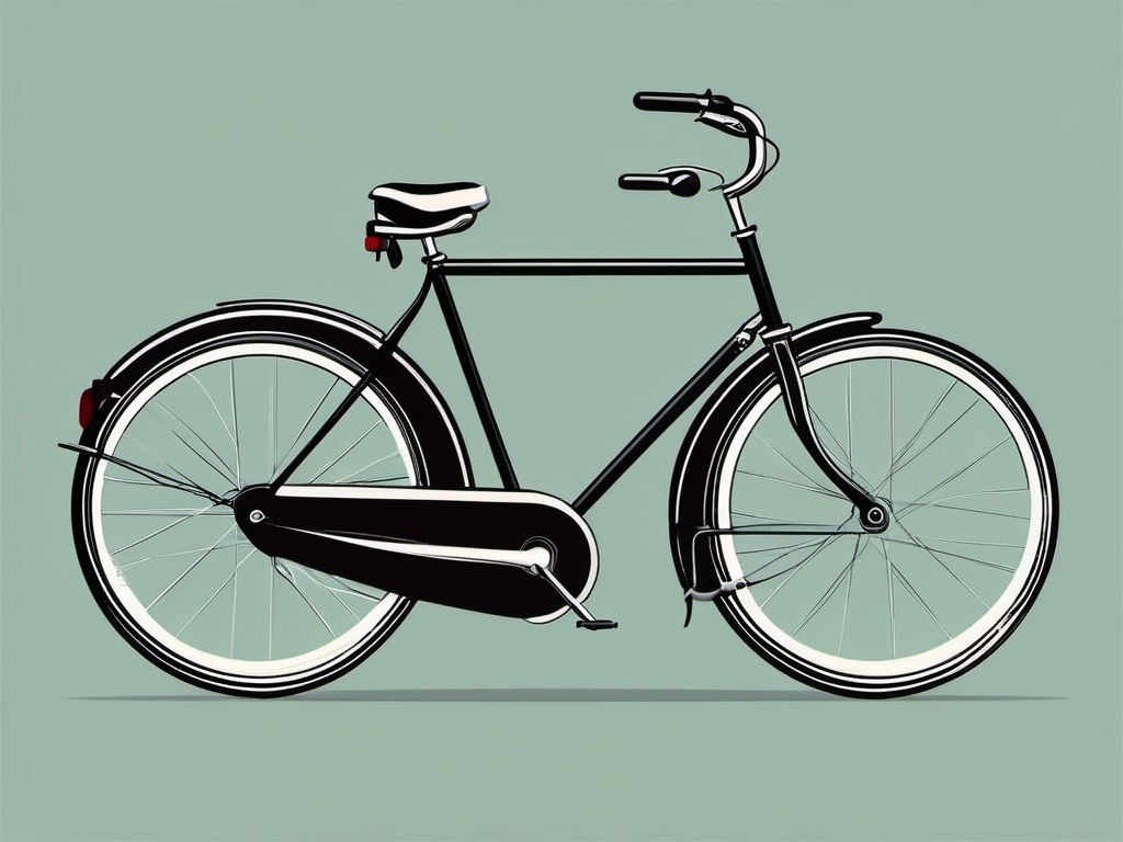 Bicycle Clipart - A classic bicycle for a ride.  color clipart, minimalist, vector art, 