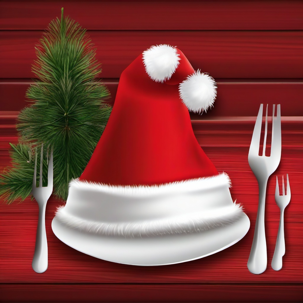 Santa Hat clipart - Santa hat on a holiday table  