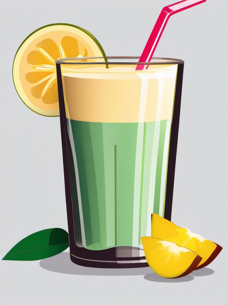 Star Fruit Smoothie Glass Clipart - A glass of star fruit smoothie.  color vector clipart, minimal style