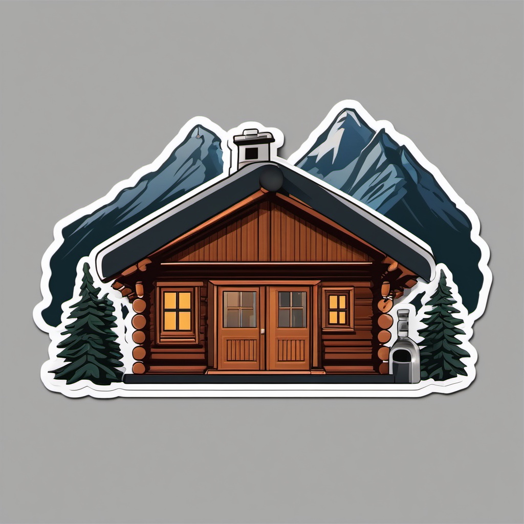 Swiss Chalet Sticker - Transport yourself to the Alps with the cozy and Swiss chalet sticker, , sticker vector art, minimalist design