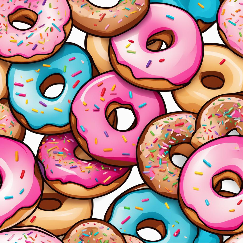 donut clipart - a delicious sprinkled donut with a bite taken out 