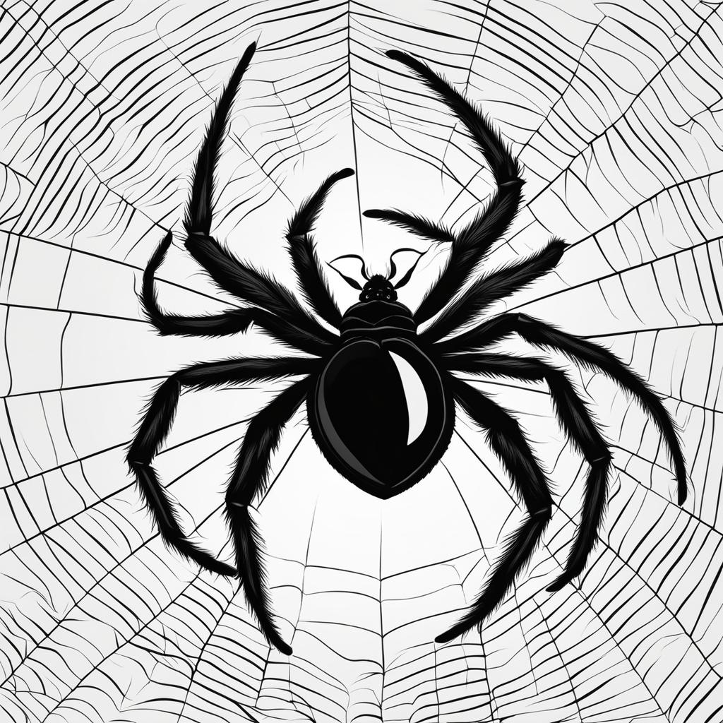 spider clipart black and white 