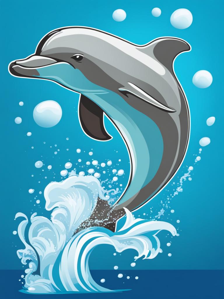 dolphin clipart: playful dolphin leaping out of the water. 