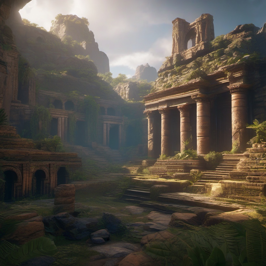 Ancient Ruins - Ancient ruins from a forgotten civilization detailed matte painting, deep color, fantastical, intricate detail, splash screen, complementary colors, fantasy concept art, 8k resolution trending on artstation unreal engine 5