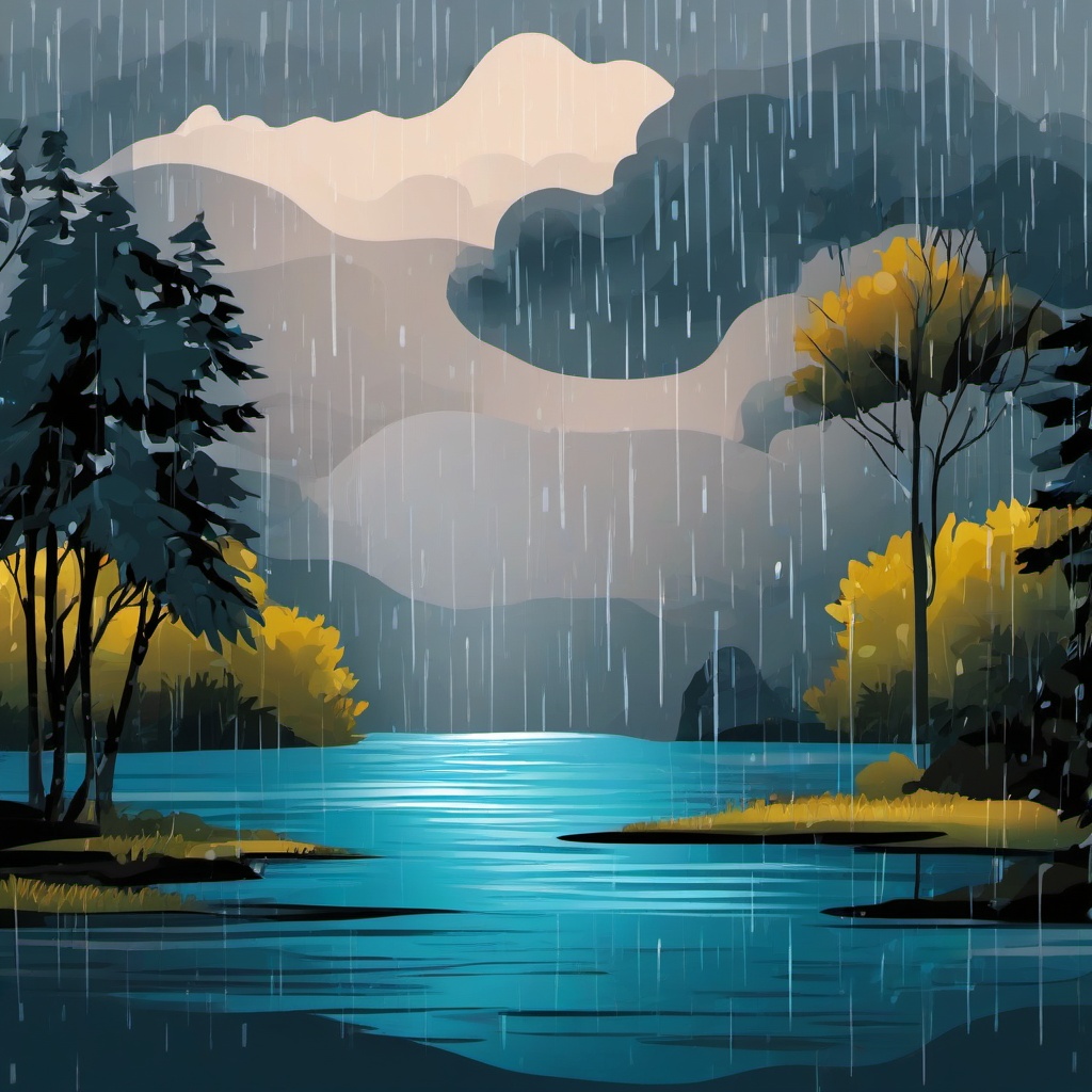 Water clipart - water in a rainstorm setting  