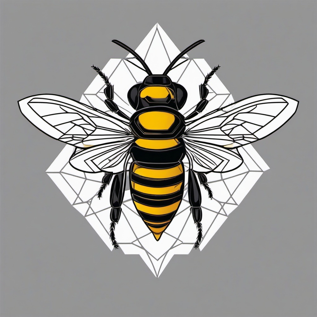 geometric bee tattoo  vector tattoo design