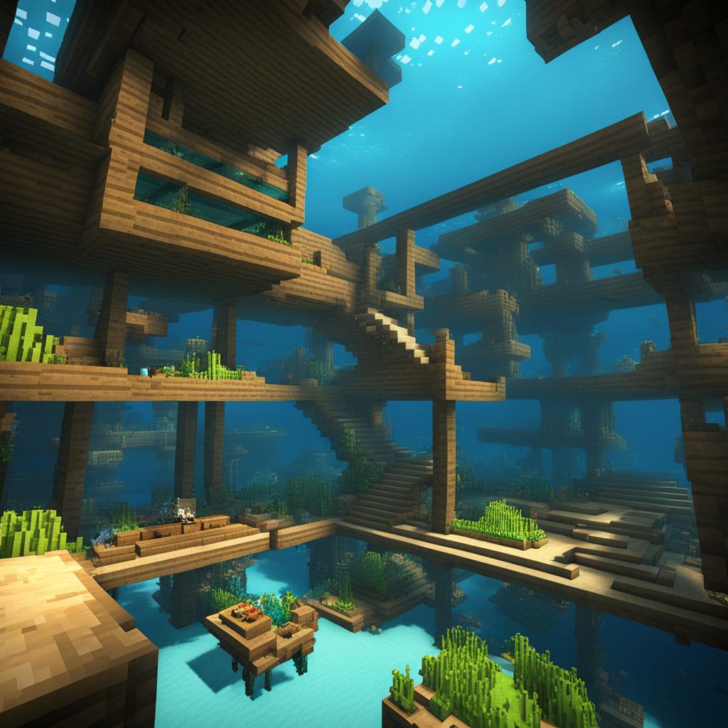 aquatic research station on the ocean floor - minecraft house design ideas 