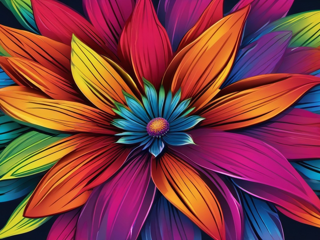 Rainbow Flower Background  