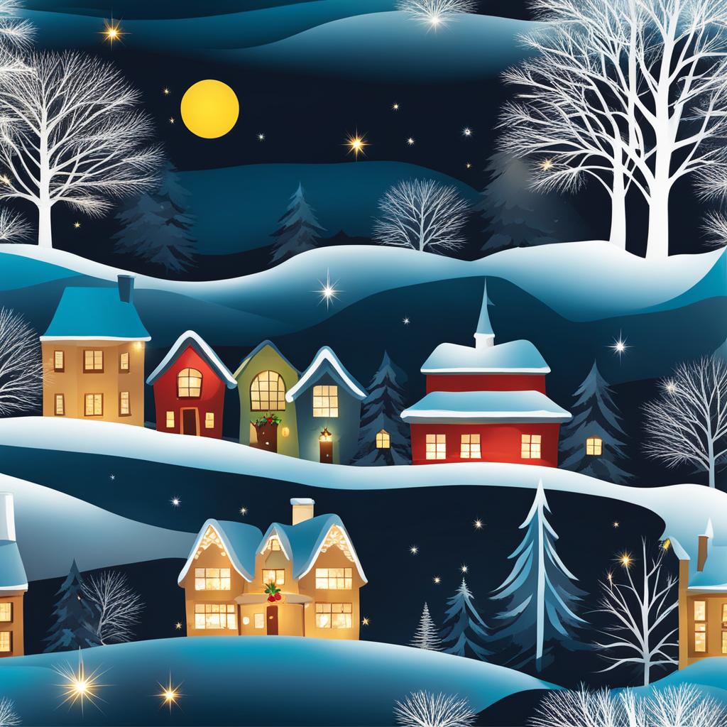 christmas clipart - illuminating a festive winter scene. 