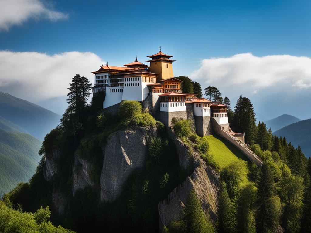 mountain monastery, a tranquil monastery perched high in the mountains, offering serenity and solitude. 