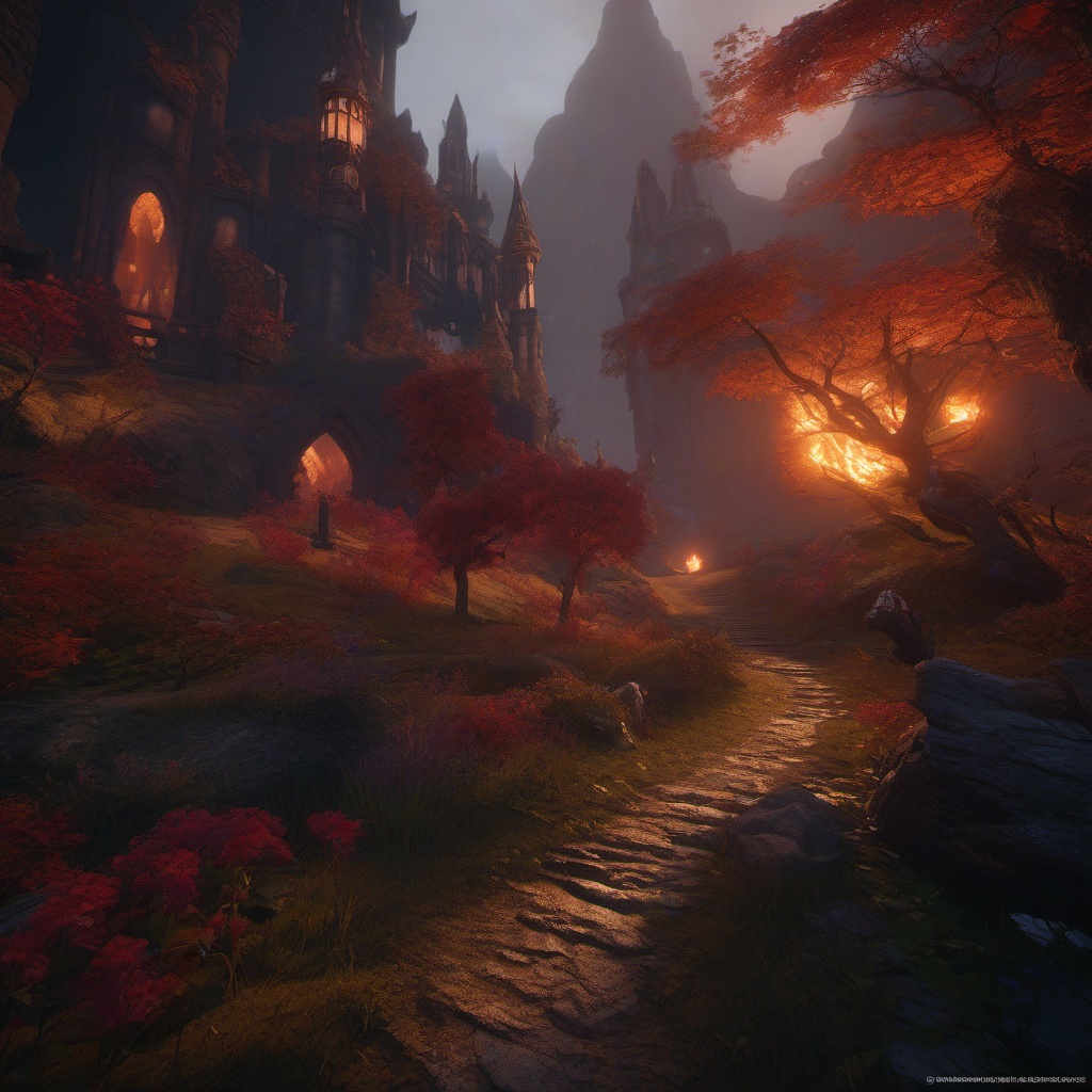 Shadowfell Imp Chasing Shadows with a Necromancer detailed matte painting, deep color, fantastical, intricate detail, splash screen, complementary colors, fantasy concept art, 8k resolution trending on artstation unreal engine 5