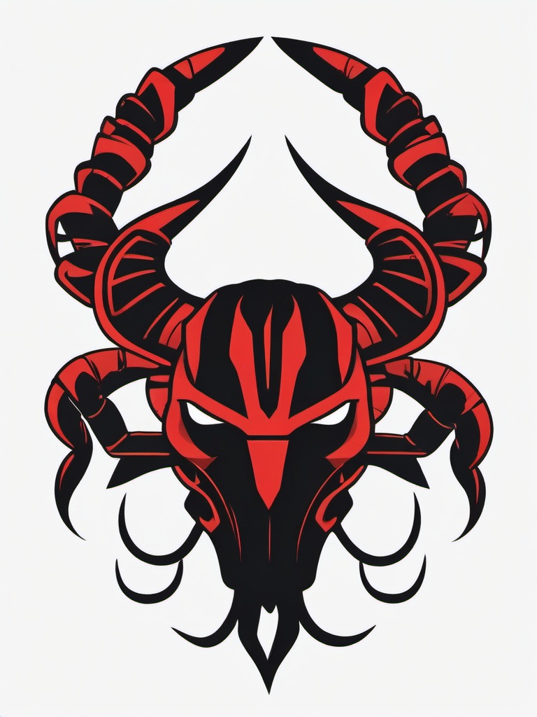 Scorpion Tattoo MK - Pay homage to Mortal Kombat with a scorpion tattoo inspired by the iconic MK character.  simple vector color tattoo,minimal,white background