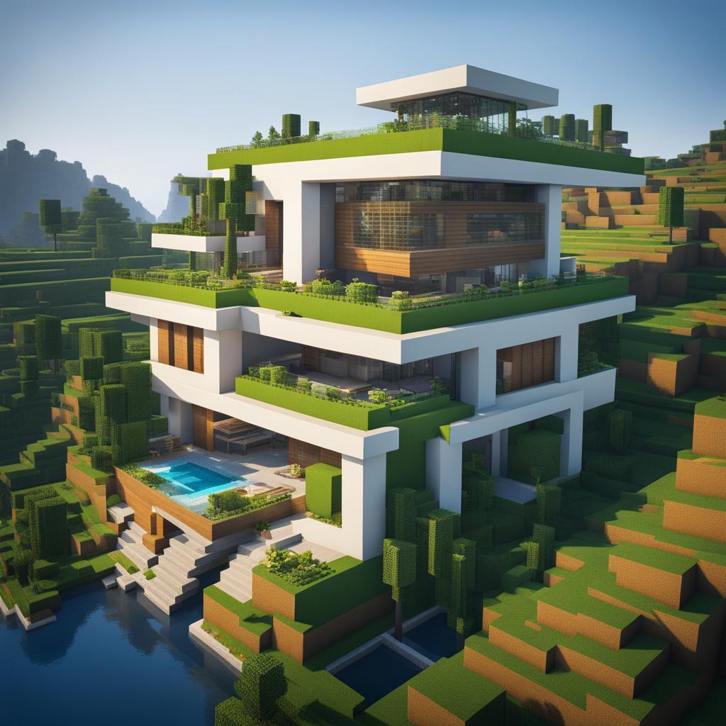 energy-efficient smart city with automated transportation systems - minecraft house design ideas minecraft block style