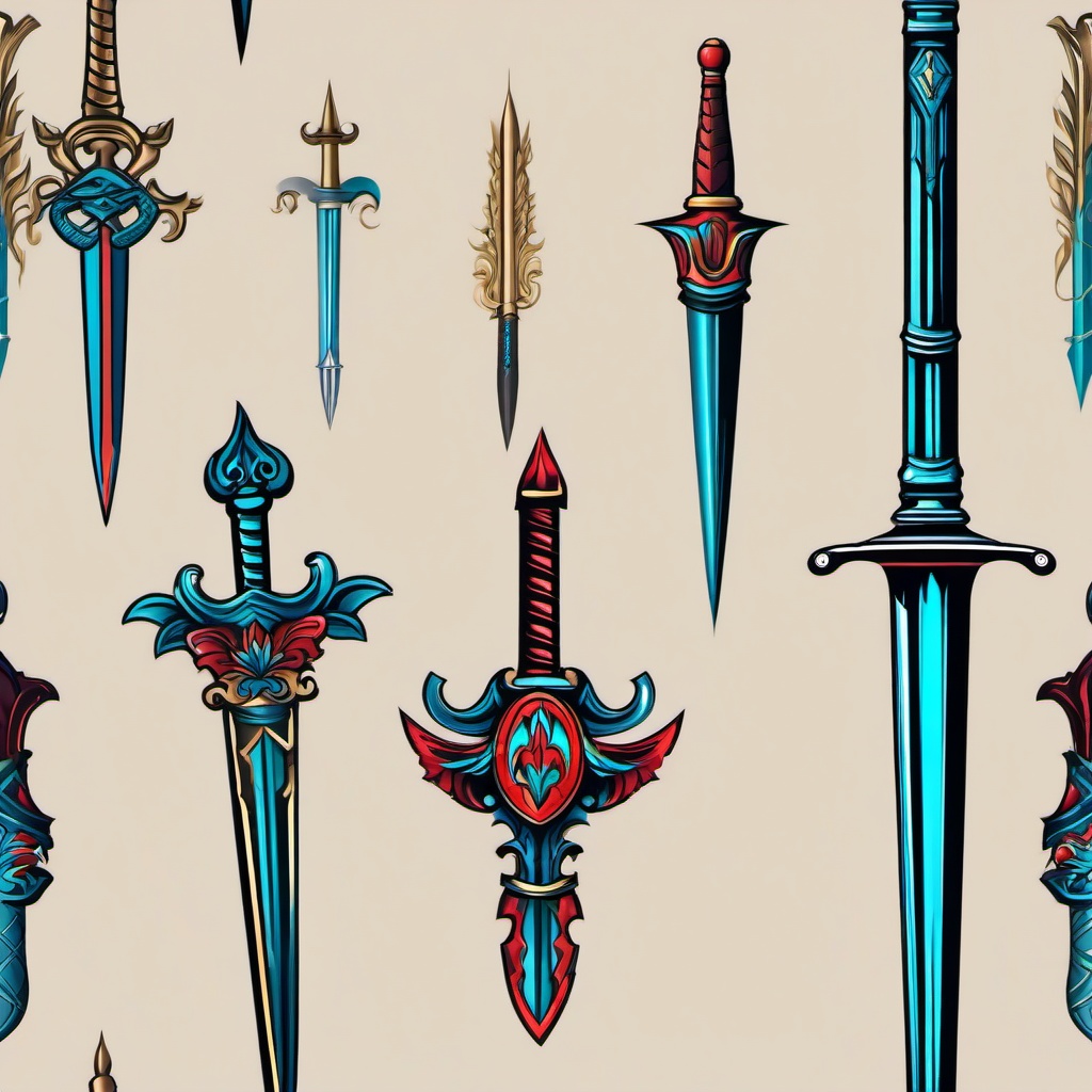 3d sword tattoo  simple vector color tattoo