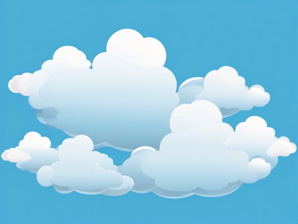 Clouds drifting across a blue sky clipart.  vector style illustration, white background