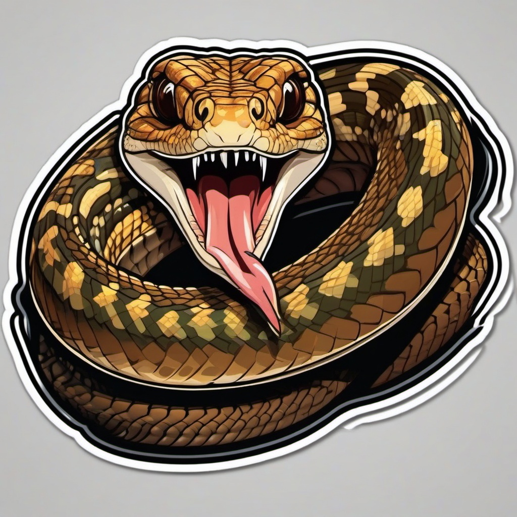 Boa Constrictor cartoon - powerful snake that squeezes its prey  cartoon sticker style