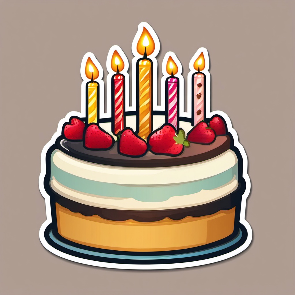 Birthday Cake Emoji Sticker - Celebratory wishes, , sticker vector art, minimalist design