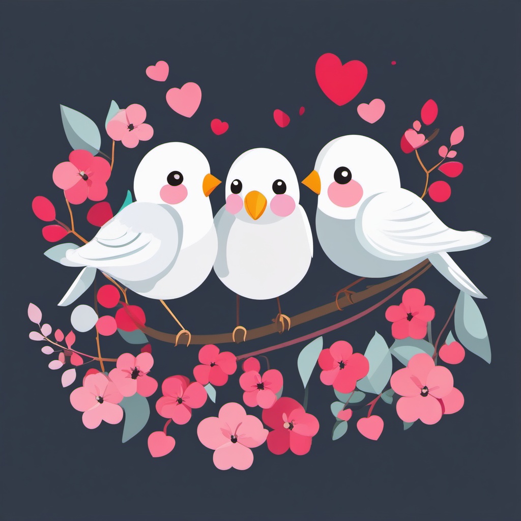 Wedding Love Birds clipart - Love birds as a symbol of love, ,vector color clipart,minimal