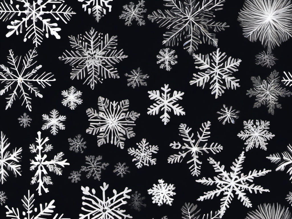 drawing of christmas snowflakes  minimal rough sketch scribbles,doodles,black and white